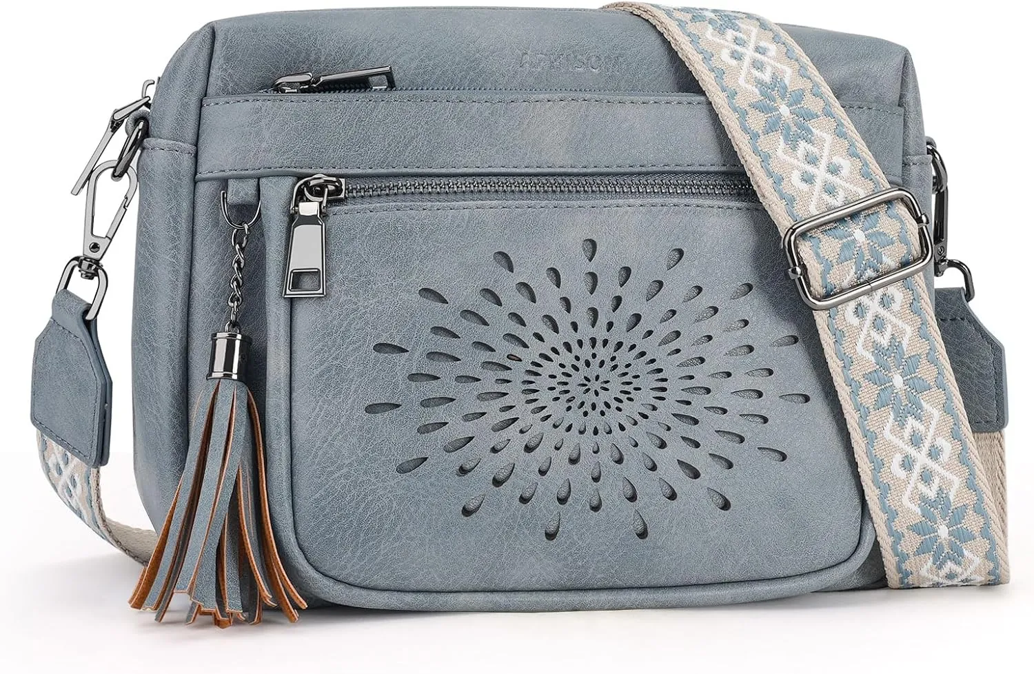 APHISON Crossbody Purse for WomenSmall Crossbody Bags Trendy Vegan Leather Shoulder bag with Adjustable Strap and Tassel