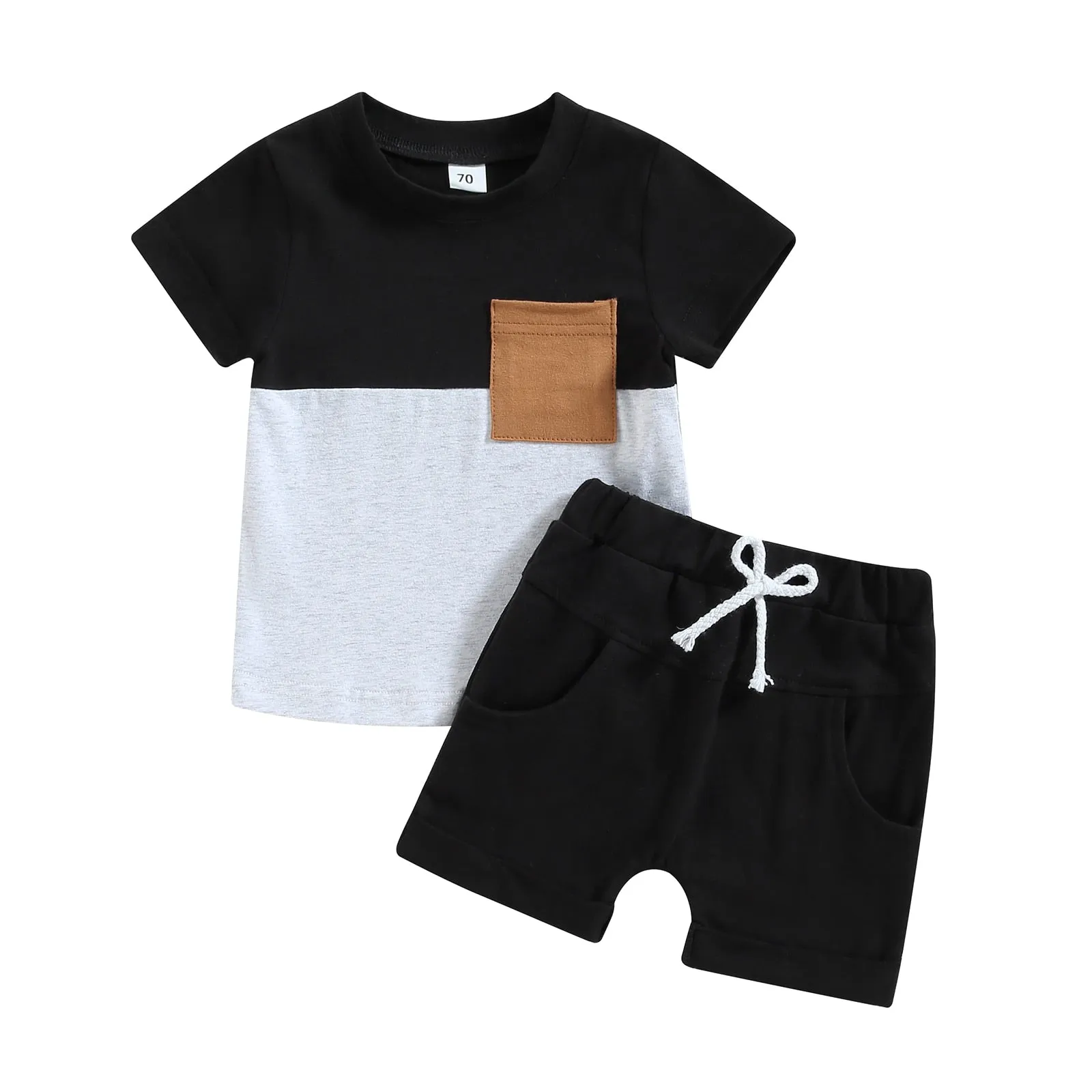 Baby Boys 2Pcs Tops & Shorts Summer Outfit Sets