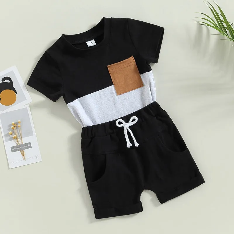 Baby Boys 2Pcs Tops & Shorts Summer Outfit Sets