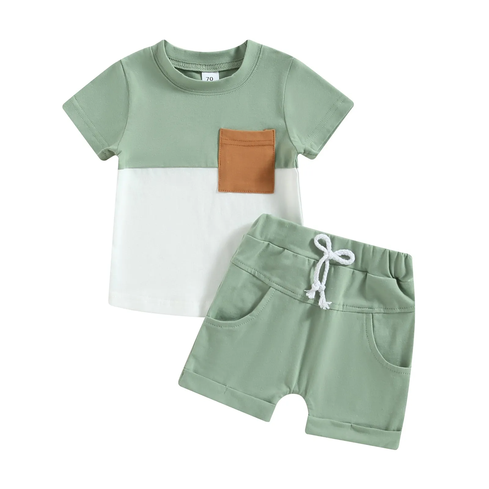 Baby Boys 2Pcs Tops & Shorts Summer Outfit Sets