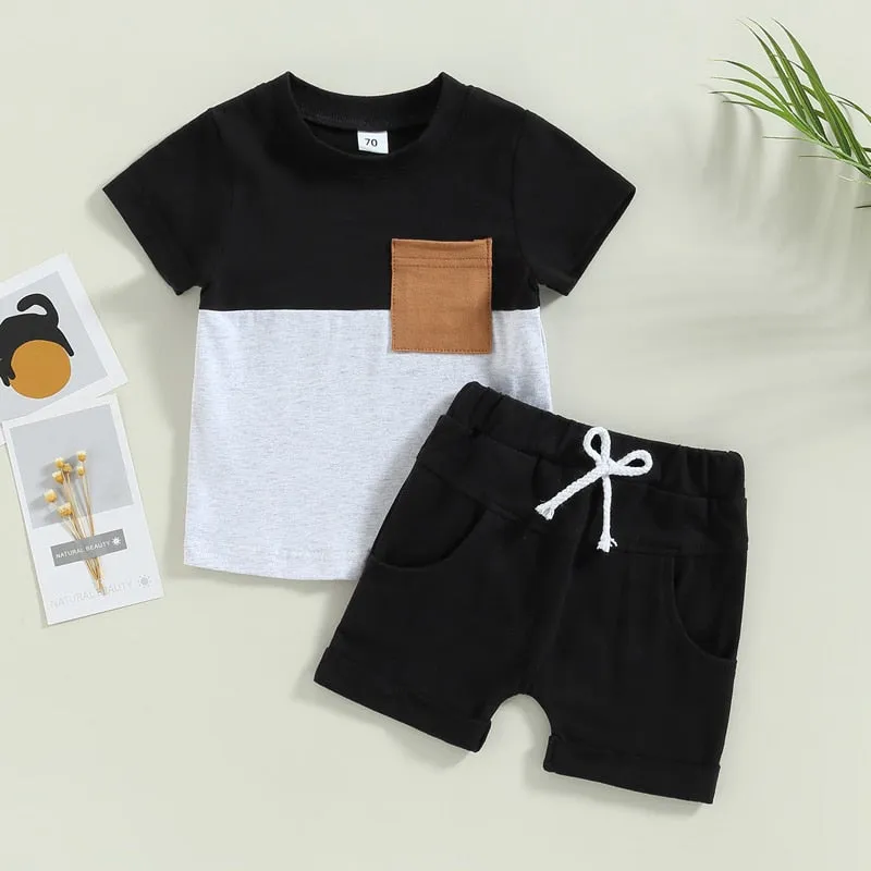 Baby Boys 2Pcs Tops & Shorts Summer Outfit Sets