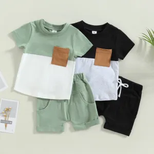 Baby Boys 2Pcs Tops & Shorts Summer Outfit Sets