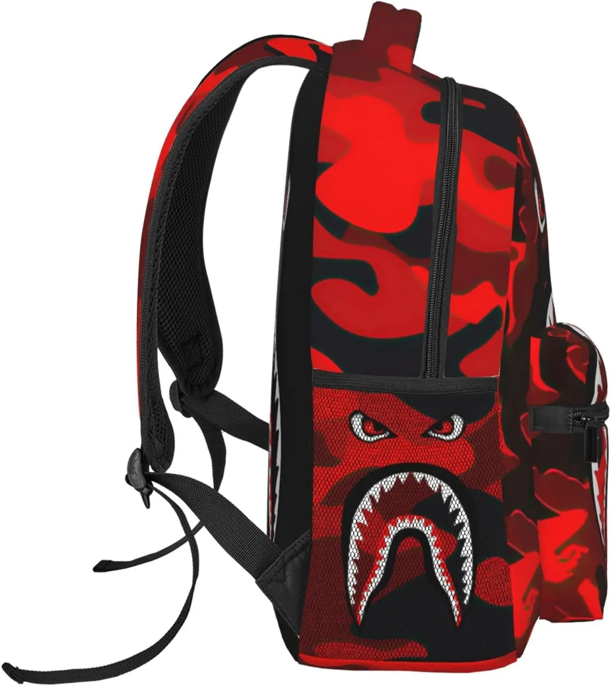 Backpack Shark Teeth Camo Backpacks Travel Laptop Daypack Big Capacity Bookbag Fashion Durable Back Pack for Men and Women-StyleXI