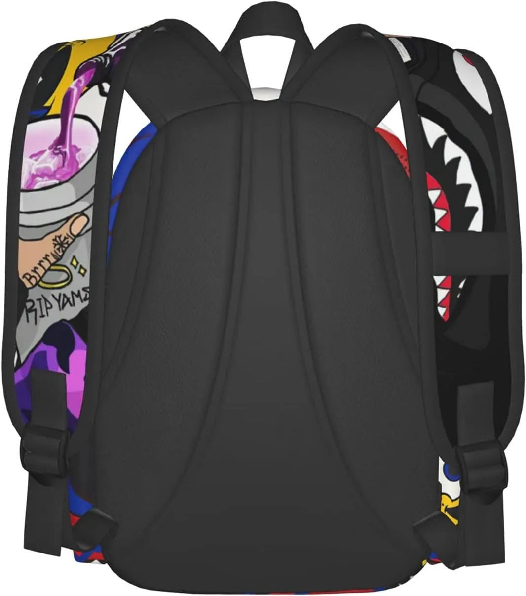 Backpack Shark Teeth Camo Backpacks Travel Laptop Daypack Big Capacity Bookbag Fashion Durable for Men and Women, One Size