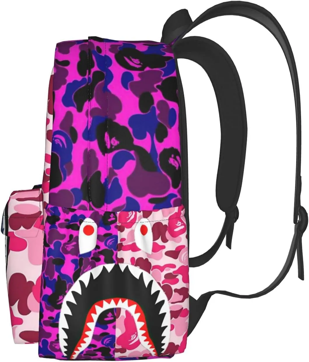 Backpack Shark Teeth Camo Backpacks Travel Laptop Daypack Big Capacity Bookbag Fashion Durable for Men and Women