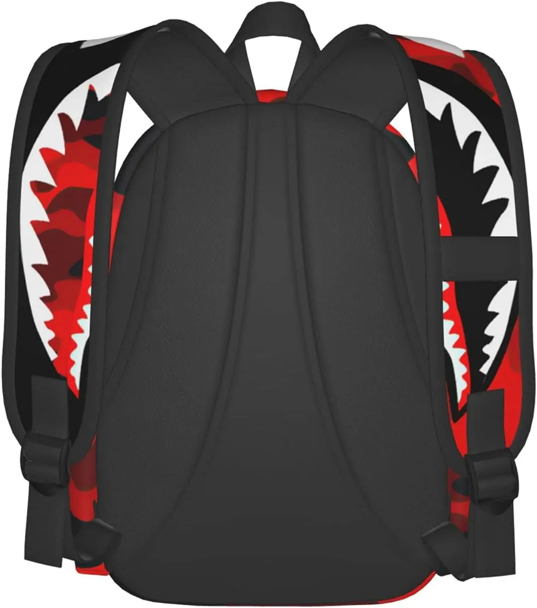 Backpack Shark Teeth Camo Backpacks Travel Laptop Daypack Big Capacity Bookbag Fashion Durable for Men and Women