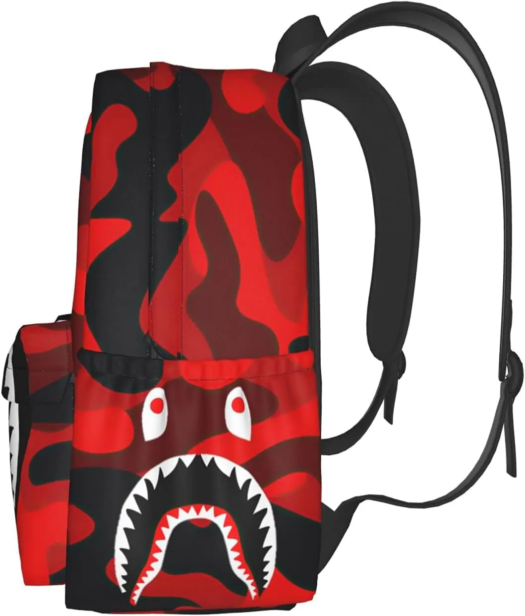 Backpack Shark Teeth Camo Backpacks Travel Laptop Daypack Big Capacity Bookbag Fashion Durable for Men and Women