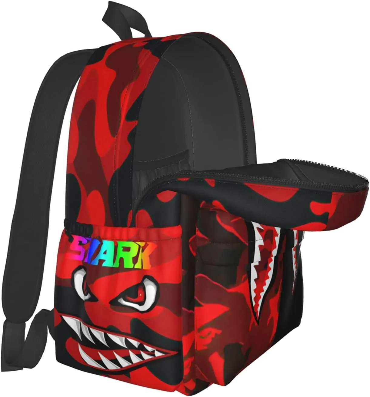 Backpack Shark Teeth Camo Backpacks Travel Laptop Daypack Big Capacity Bookbag Fashion Durable for Men and Women,One Size