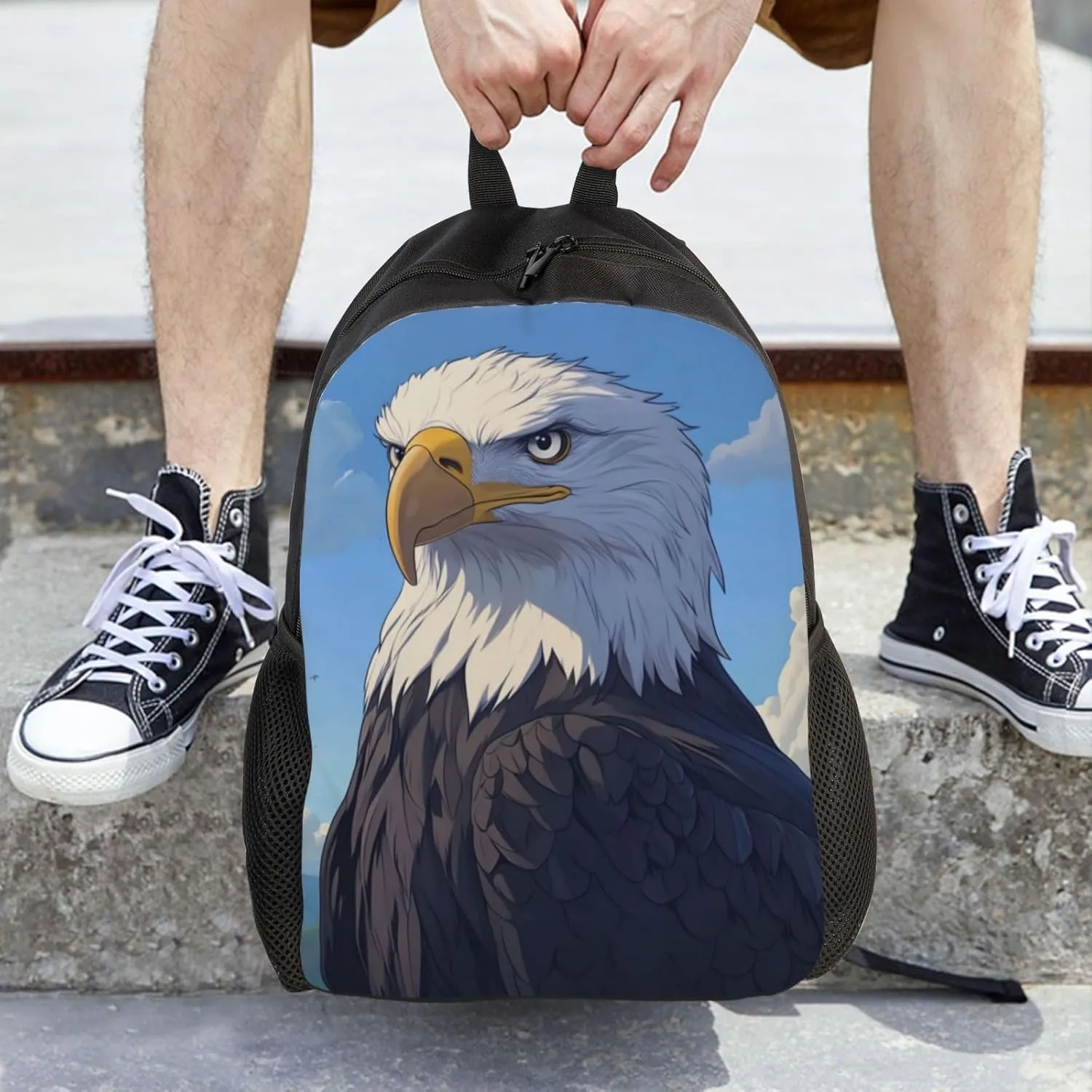 Bald Eagle Backpack Waterproof Anti Theft Durable Light Laptop Bag Backpacks For Women Men Travel Gym Backpack