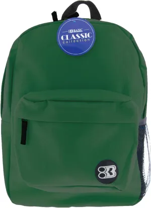 BAZIC 1053 Classic Backpack, Green, 17"