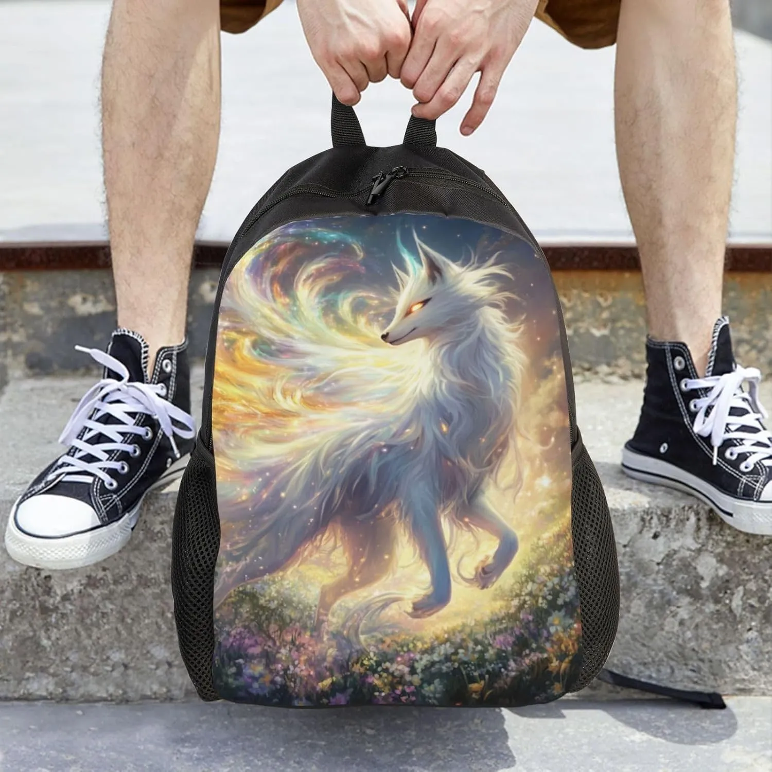 Beautiful White Fox Backpack Waterproof Anti Theft Durable Light Laptop Bag Backpacks For Women Men Travel Gym Backpack