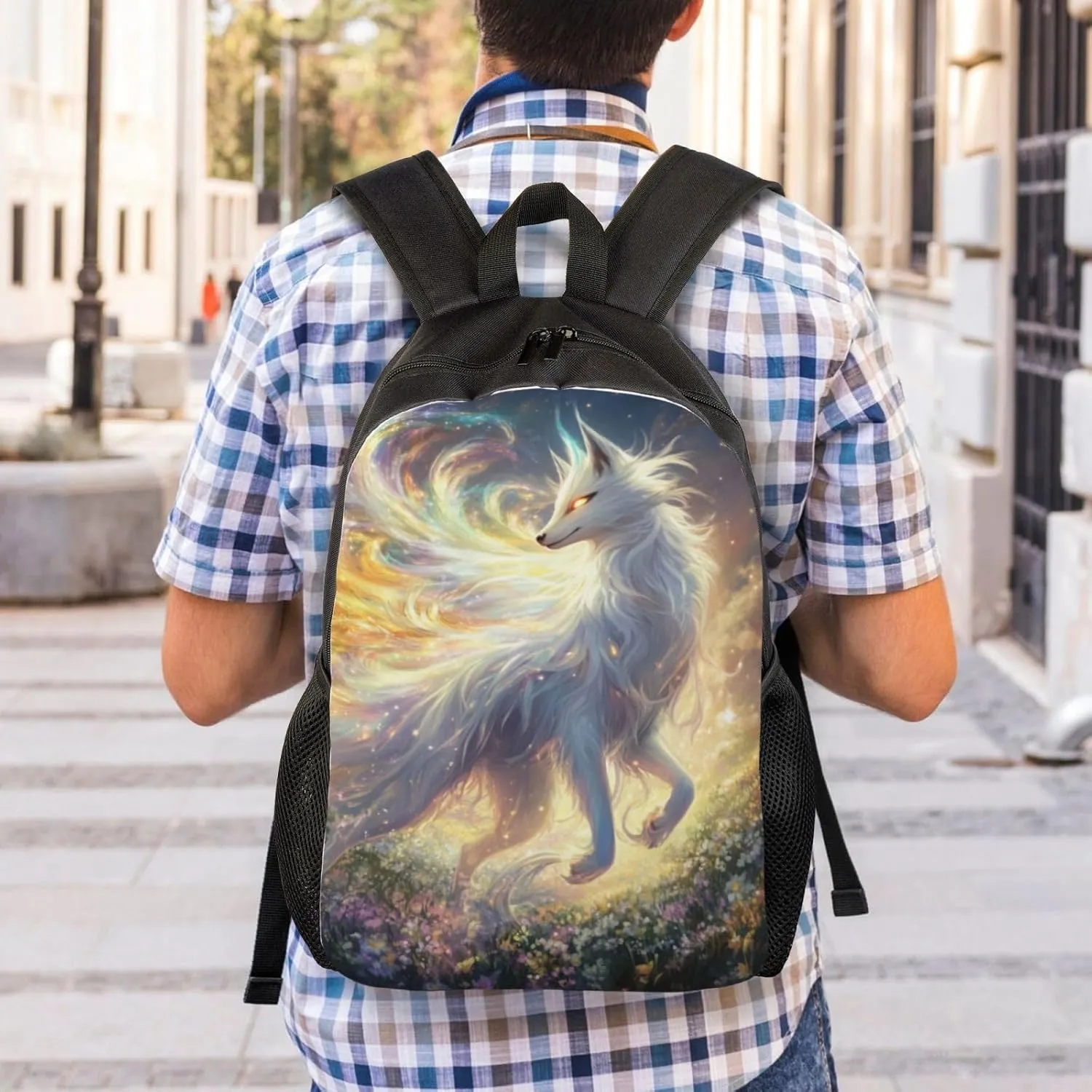 Beautiful White Fox Backpack Waterproof Anti Theft Durable Light Laptop Bag Backpacks For Women Men Travel Gym Backpack