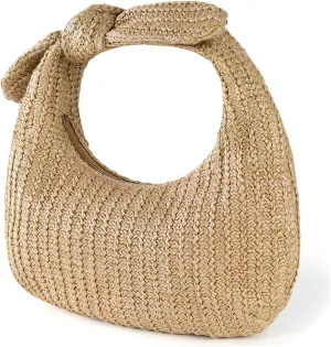 BESPORTBLE Straw Handbag Bow for Women Woven Beach Purse Large Capacity Outdoor Pouch for Travel