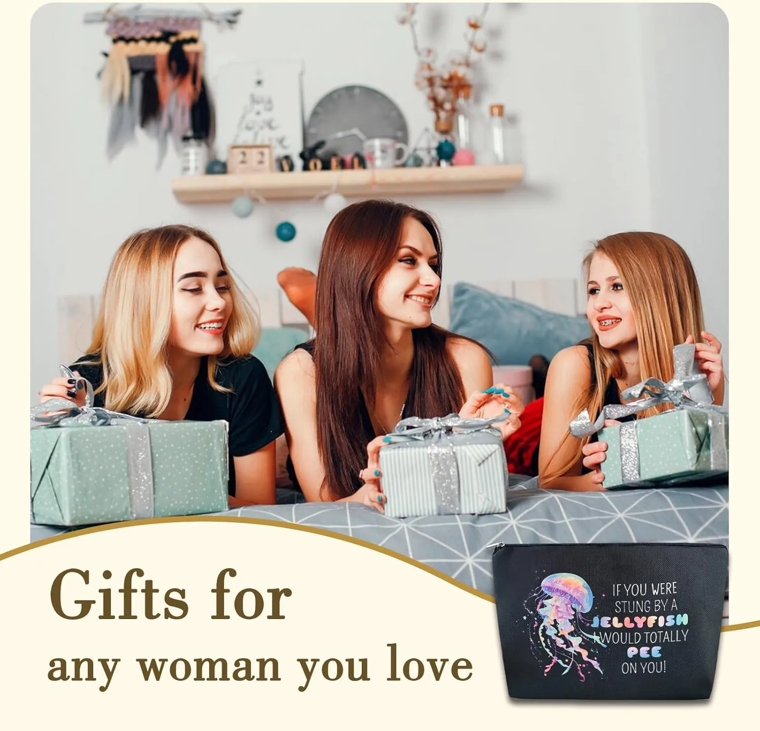 Best Friends Gift Bag, Unique Female Cosmetic Bag for Birthday, Valentine's, Christmas & More - BFF Gift