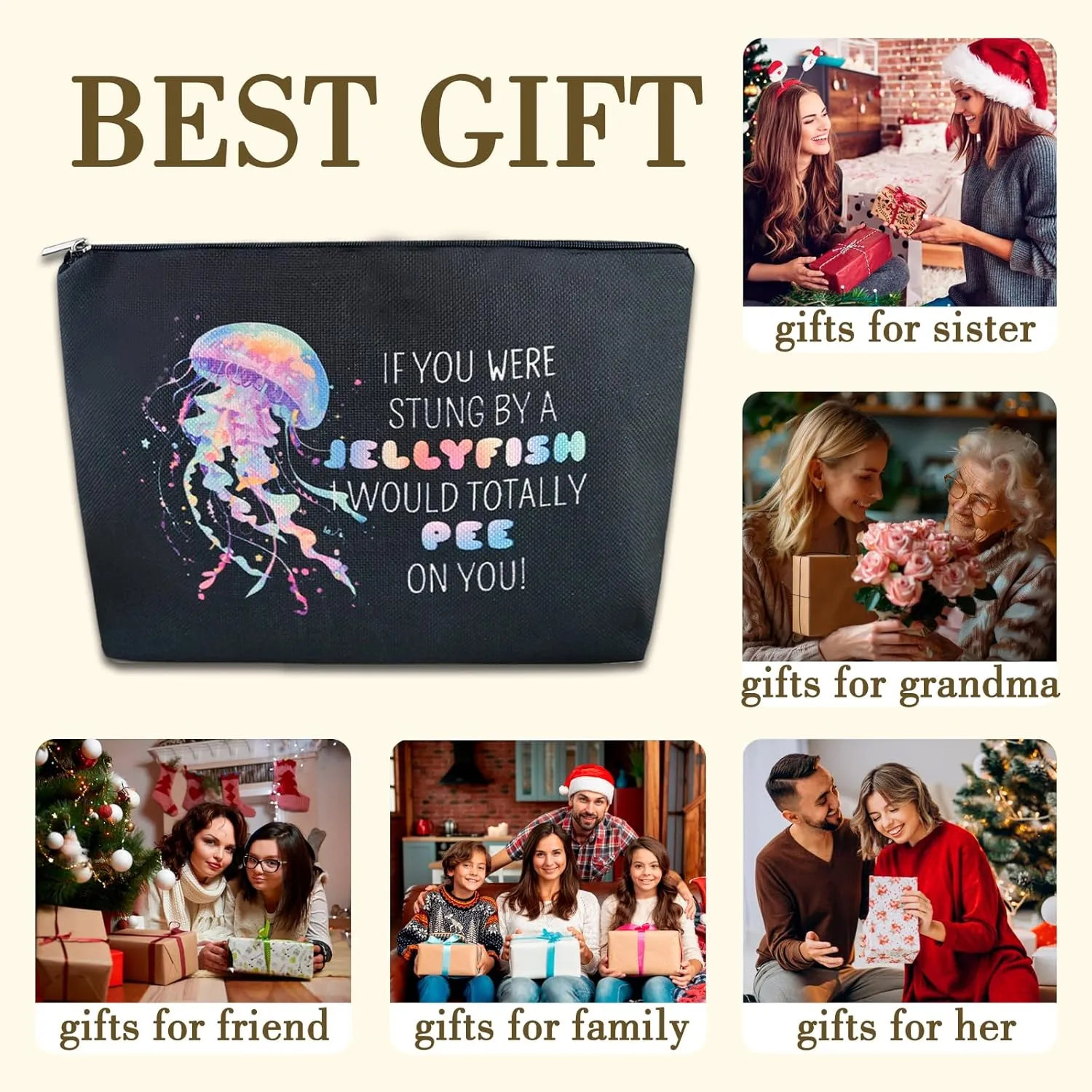 Best Friends Gift Bag, Unique Female Cosmetic Bag for Birthday, Valentine's, Christmas & More - BFF Gift