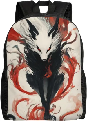 Black And White Fox Backpack Waterproof Anti Theft Durable Light Laptop Bag Backpacks For Women Men Travel Gym Backpack