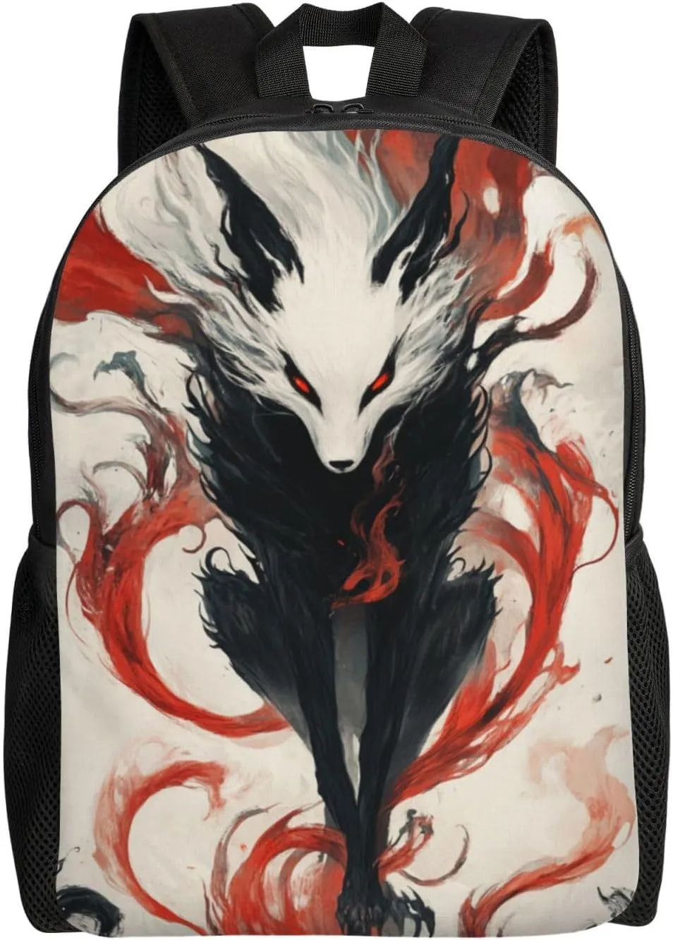 Black And White Fox Backpack Waterproof Anti Theft Durable Light Laptop Bag Backpacks For Women Men Travel Gym Backpack