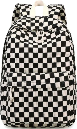 Bluboon Backpack for School Girls Women, Cute Corduroy Laptop Bookbag for Kids Teens, Durable Girls Lightweight Backpack