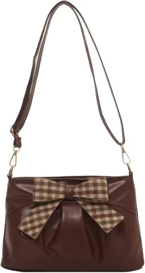 Bow Clutch Evening Handbag Purse for Women Bridal Soft Leather Ruched Crossbody Bags Shoulder Bag