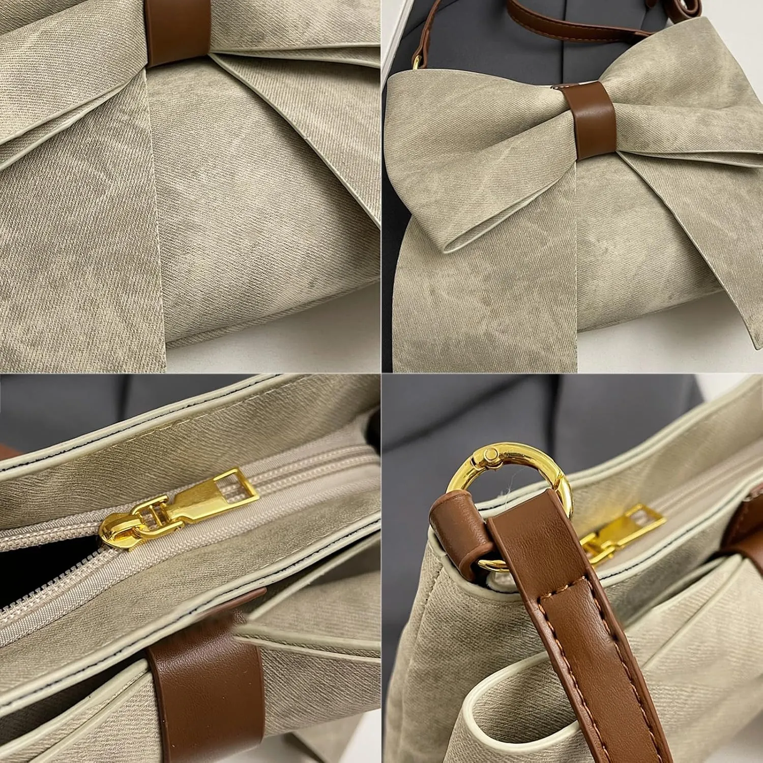 Bow Clutch Evening Handbag Purse for Women Cute Soft Leather Ruched Crossbody Bags Shoulder Bag