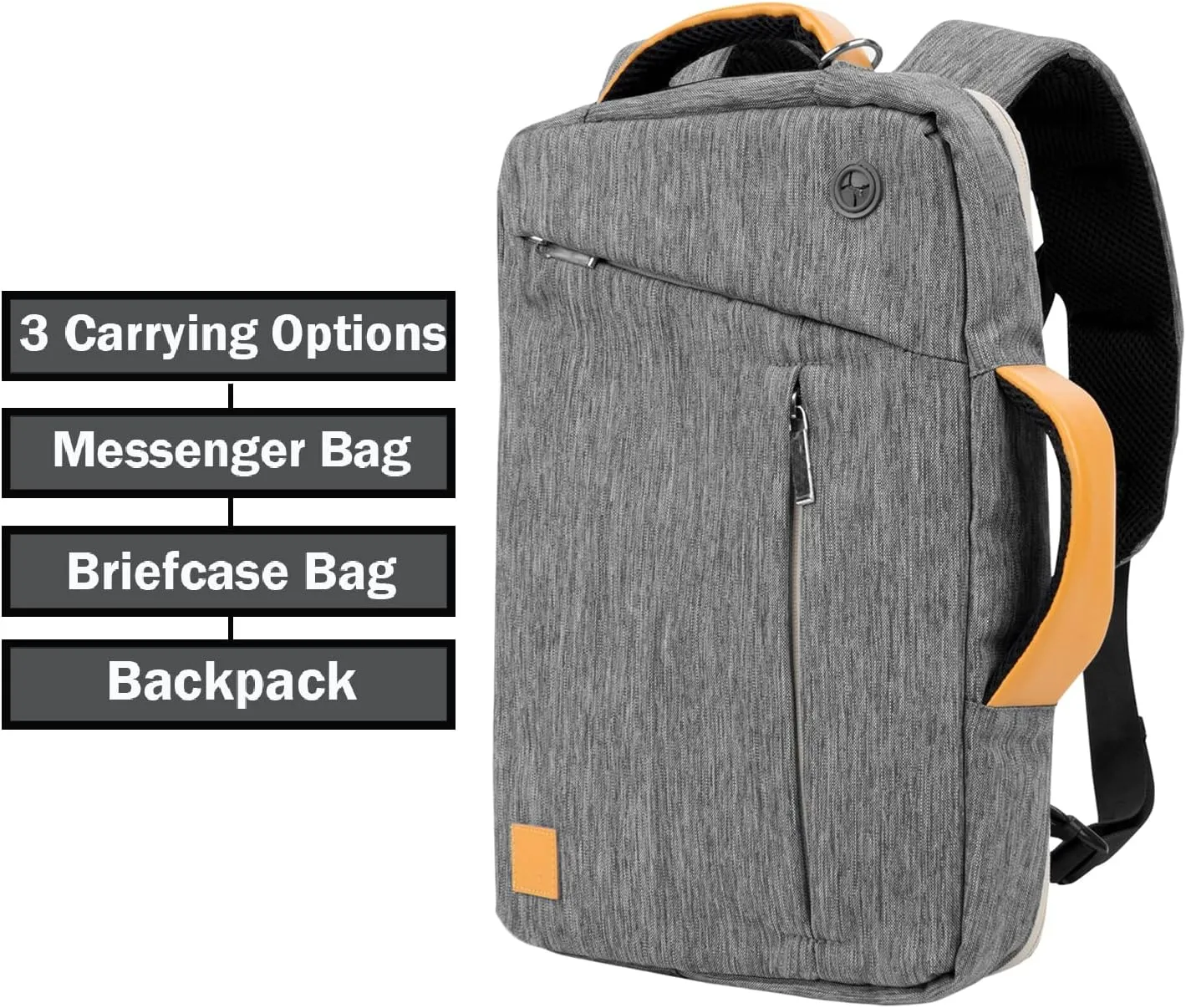BPC Convertible Messenger BackpackMulti-Functional Travel & Work Bag, Adjustable Straps, Hidden Backpack Harness