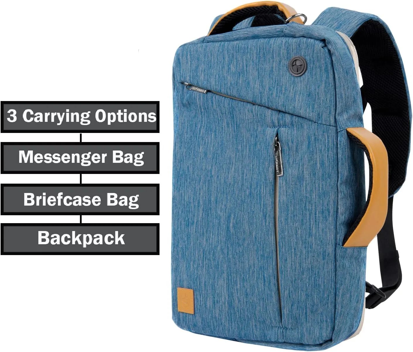 BPC Convertible Messenger BackpackMulti-Functional Travel & Work Bag, Adjustable Straps, Hidden Backpack Harness