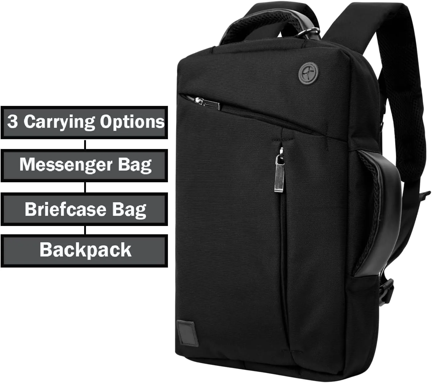 BPC Convertible Messenger BackpackMulti-Functional Travel & Work Bag, Adjustable Straps, Hidden Backpack Harness
