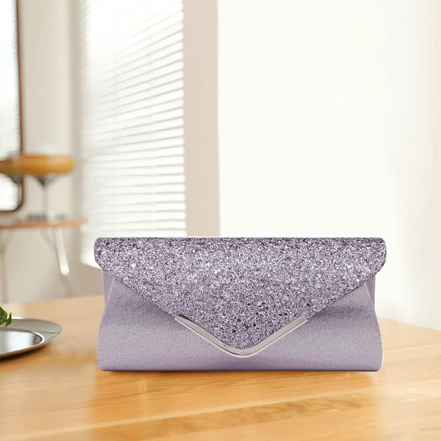 Bridal Wedding Purse Sparkly Shoulder Crossbody Women Envelope Clutch Sequins Evening Shiny Handbag