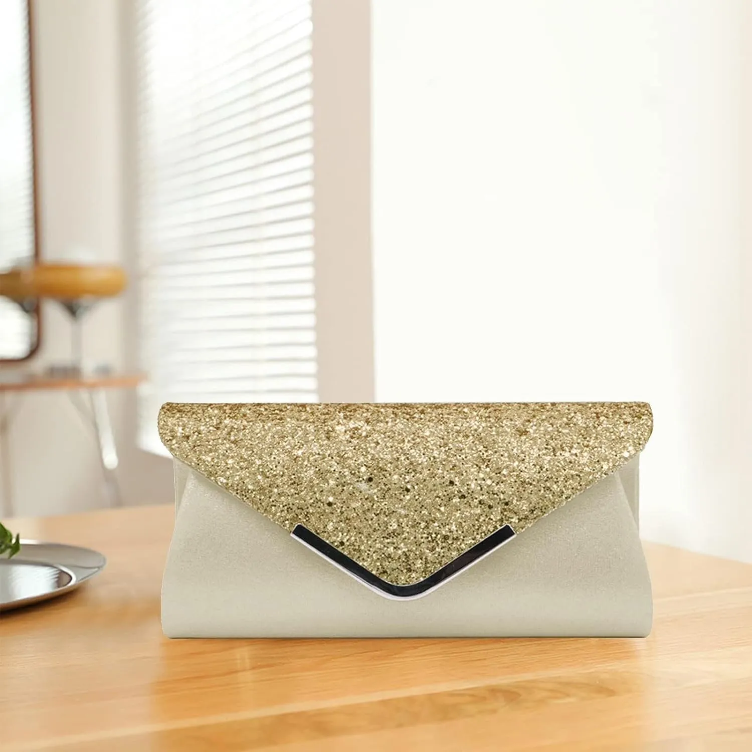 Bridal Wedding Purse Sparkly Shoulder Crossbody Women Envelope Clutch Sequins Evening Shiny Handbag
