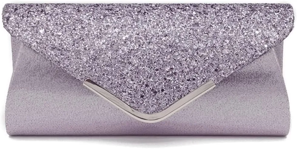 Bridal Wedding Purse Sparkly Shoulder Crossbody Women Envelope Clutch Sequins Evening Shiny Handbag