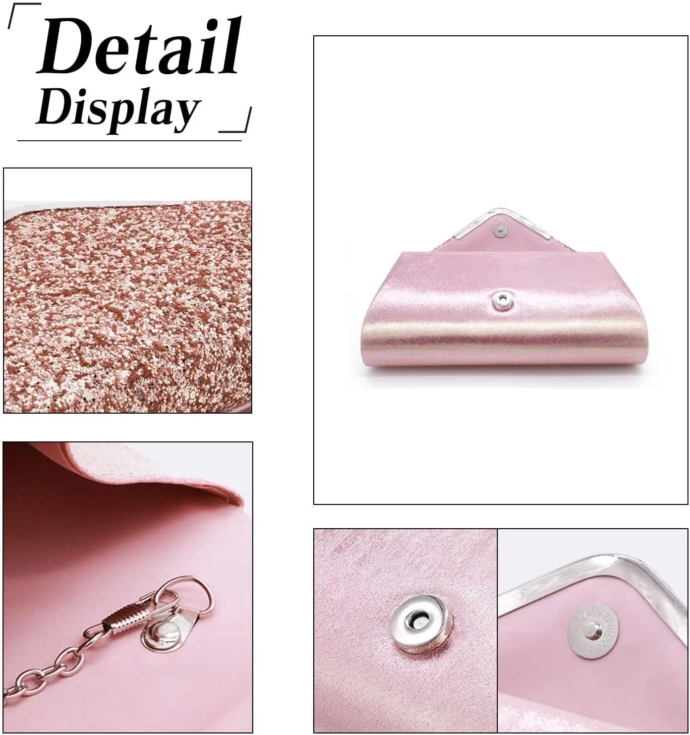 Bridal Wedding Purse Sparkly Shoulder Crossbody Women Envelope Clutch Sequins Evening Shiny Handbag