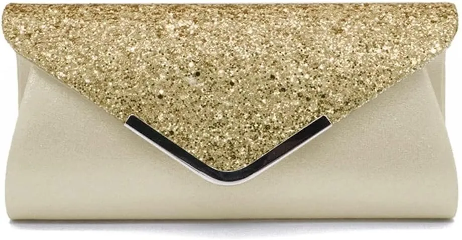 Bridal Wedding Purse Sparkly Shoulder Crossbody Women Envelope Clutch Sequins Evening Shiny Handbag