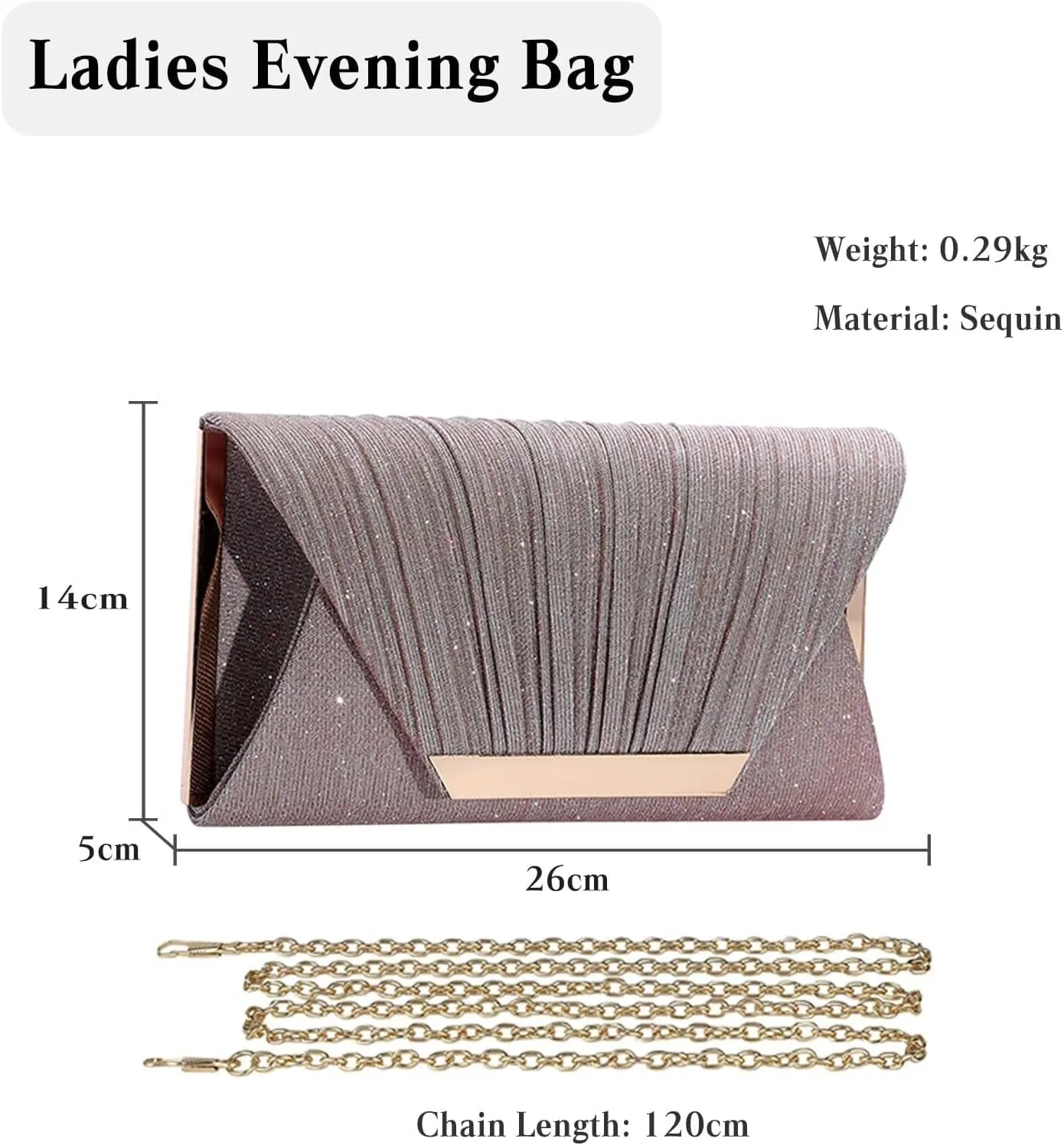 Bridal Wedding Purse Sparkly Shoulder Shiny Handbag Crossbody Women Envelope Evening Glitter Sequins Clutch