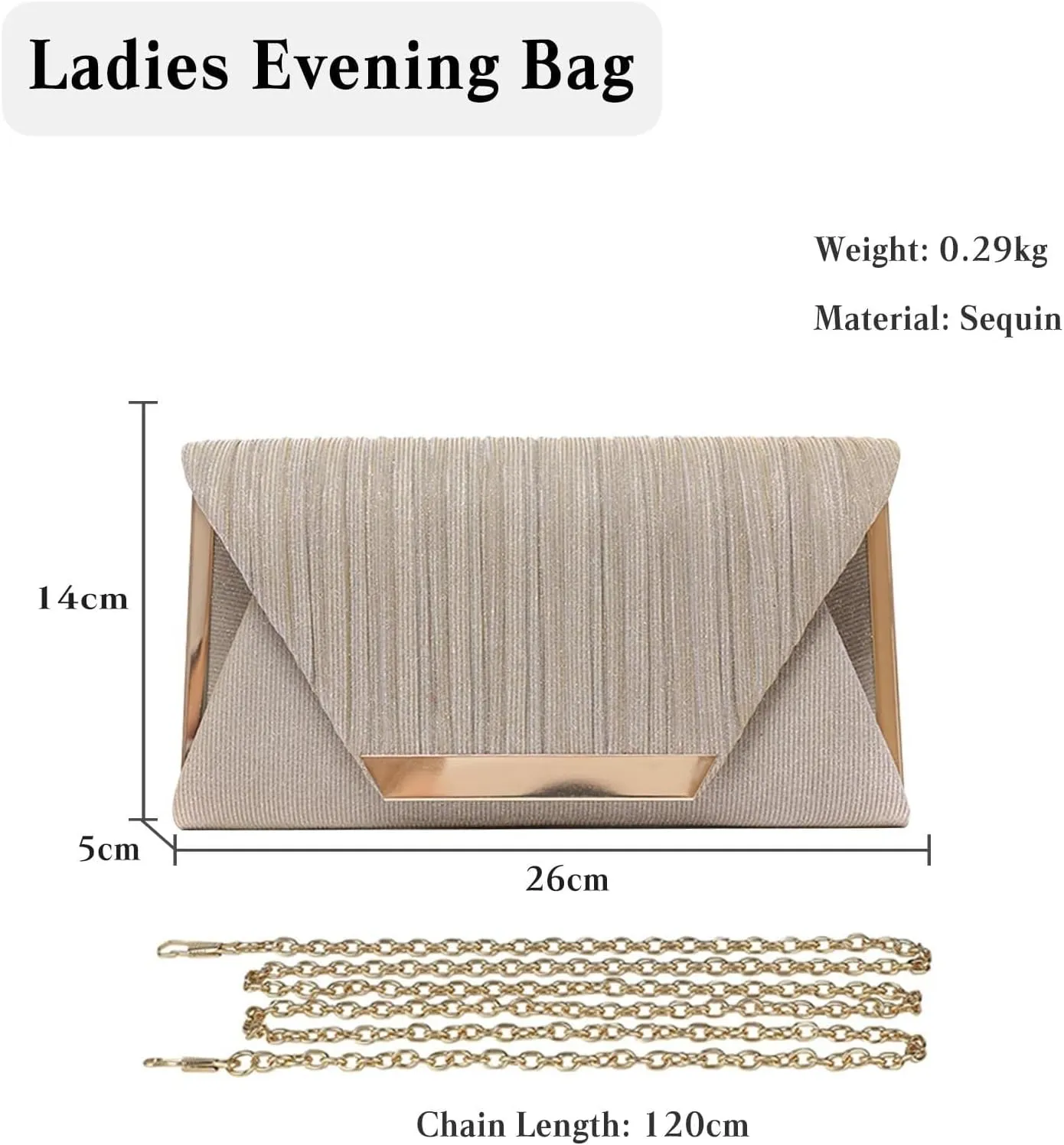 Bridal Wedding Purse Sparkly Shoulder Shiny Handbag Crossbody Women Envelope Evening Glitter Sequins Clutch