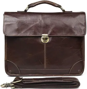 Business Travel Messenger Bags, Genuine Leather Briefcase for Men, Briefcases for Men, Luggage Shoulder Bags (Color : Brown)