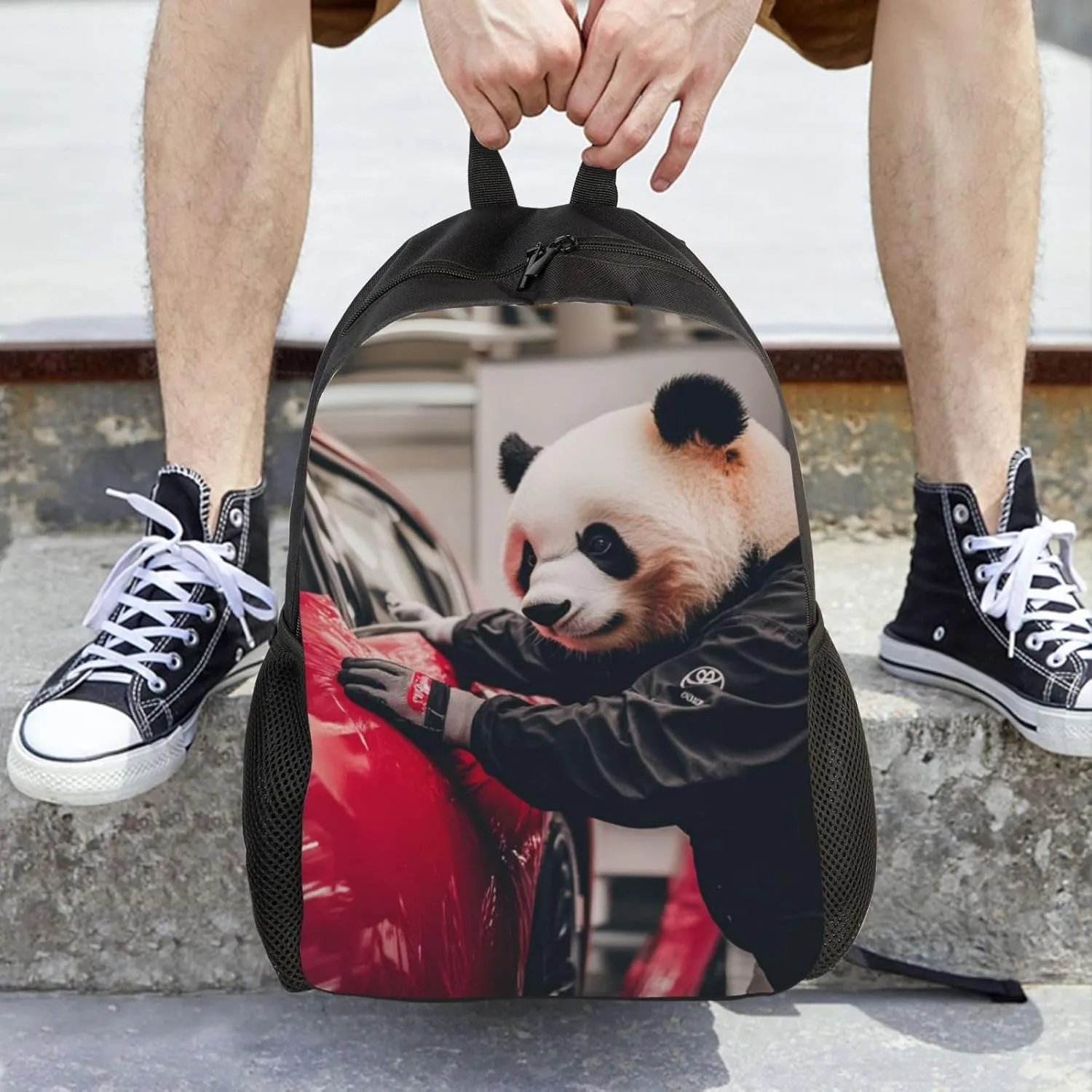 Car Wash Panda Backpack Waterproof Anti Theft Durable Light Laptop Bag Backpacks For Women Men Travel Gym Backpack