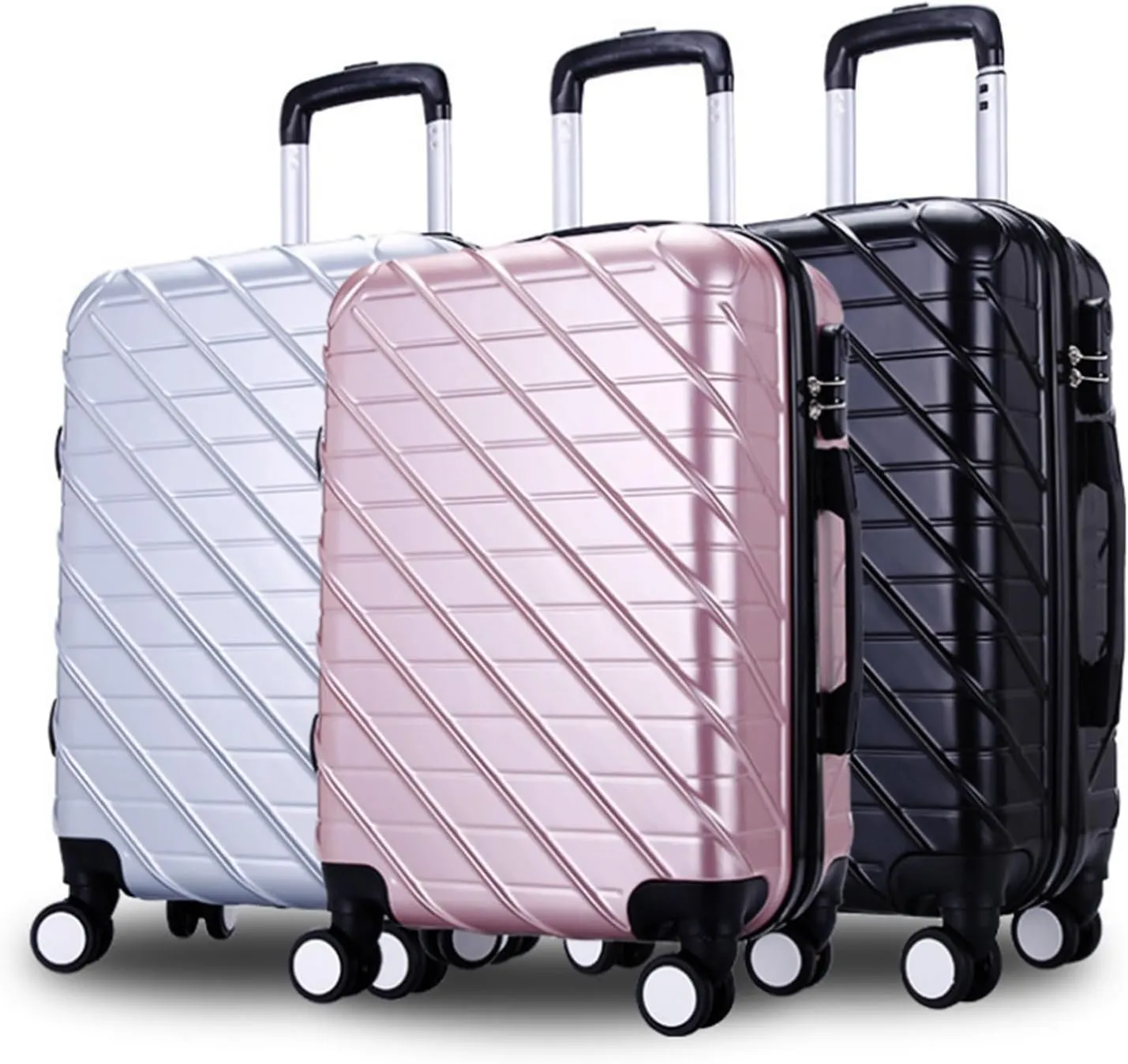 Carry-on Suitcase Luggage Carry On Luggage with Spinner Wheels Luggage Travel Suitcase Hardshell Lightweight Carry-on Suitcases Carry On Luggages,Sliver-24inch (Sliver 20inch)