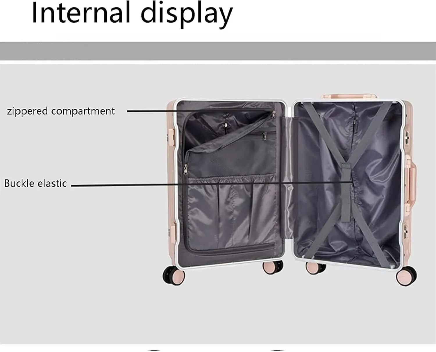 Carry-on Suitcase Luggage Lightweight and Tough Cabin Suitcase Lightweight Carry-on Hand Luggage 4 Spinner Carry-on Suitcases Carry On Luggages,Roze-20 inches