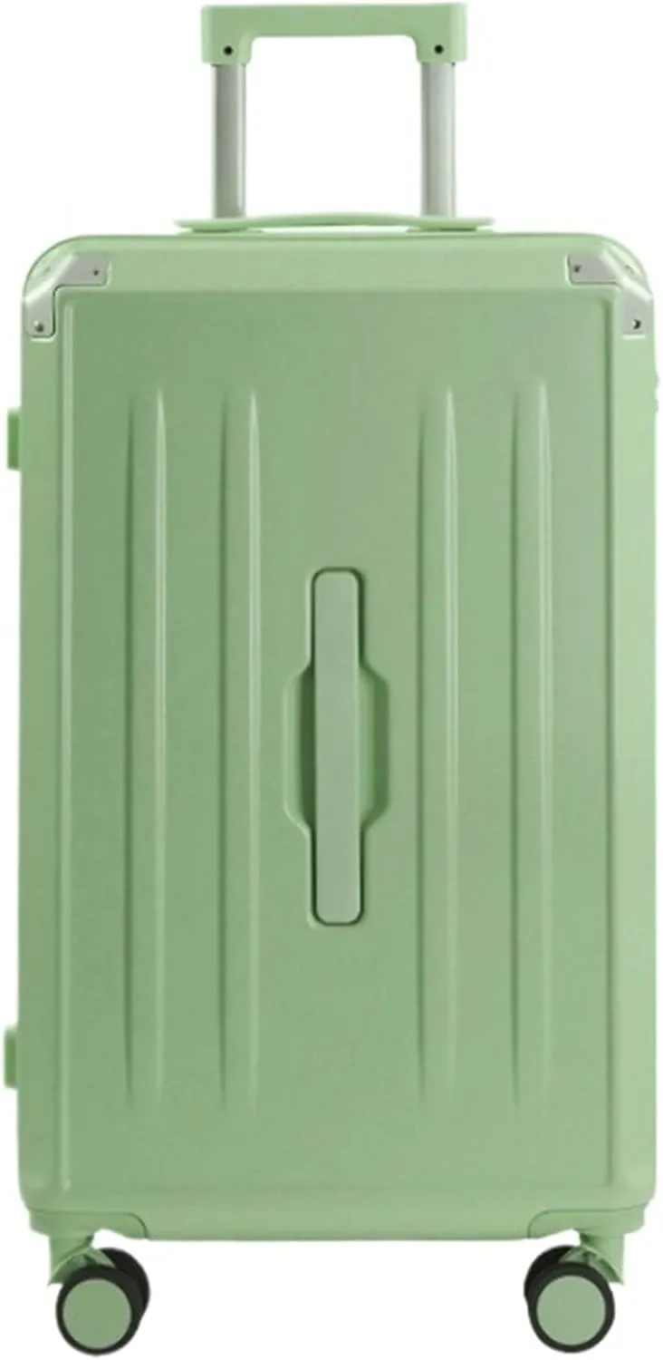Carry-on Suitcase Luggage Luggage For Women Suitcsases With Cup Holder USB Spinner Wheels Hardside Luggage With Lock Carry-on Suitcases Carry On Luggages (Color : Green, Size : 20in)