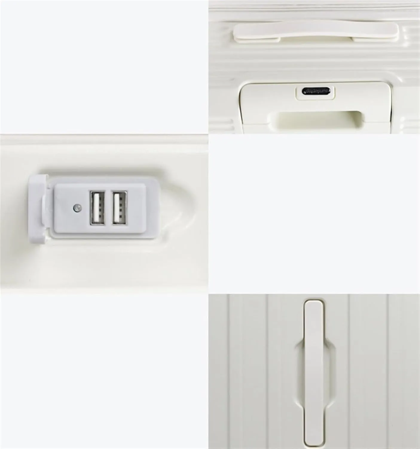 Carry-on Suitcase Luggage Luggage For Women Suitcsases With Cup Holder USB Spinner Wheels Hardside Luggage With Lock Carry-on Suitcases Carry On Luggages (Color : White, Size : 20in)
