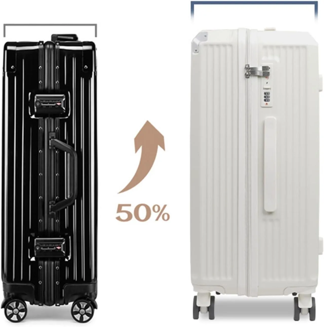 Carry-on Suitcase Luggage Luggage For Women Suitcsases With Cup Holder USB Spinner Wheels Hardside Luggage With Lock Carry-on Suitcases Carry On Luggages (Color : White, Size : 20in)