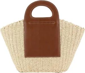 Casual Straw Handbags for Women Rattan Woven Tote Bag Large Summer Beach Purse Casual Satchel for Vacation