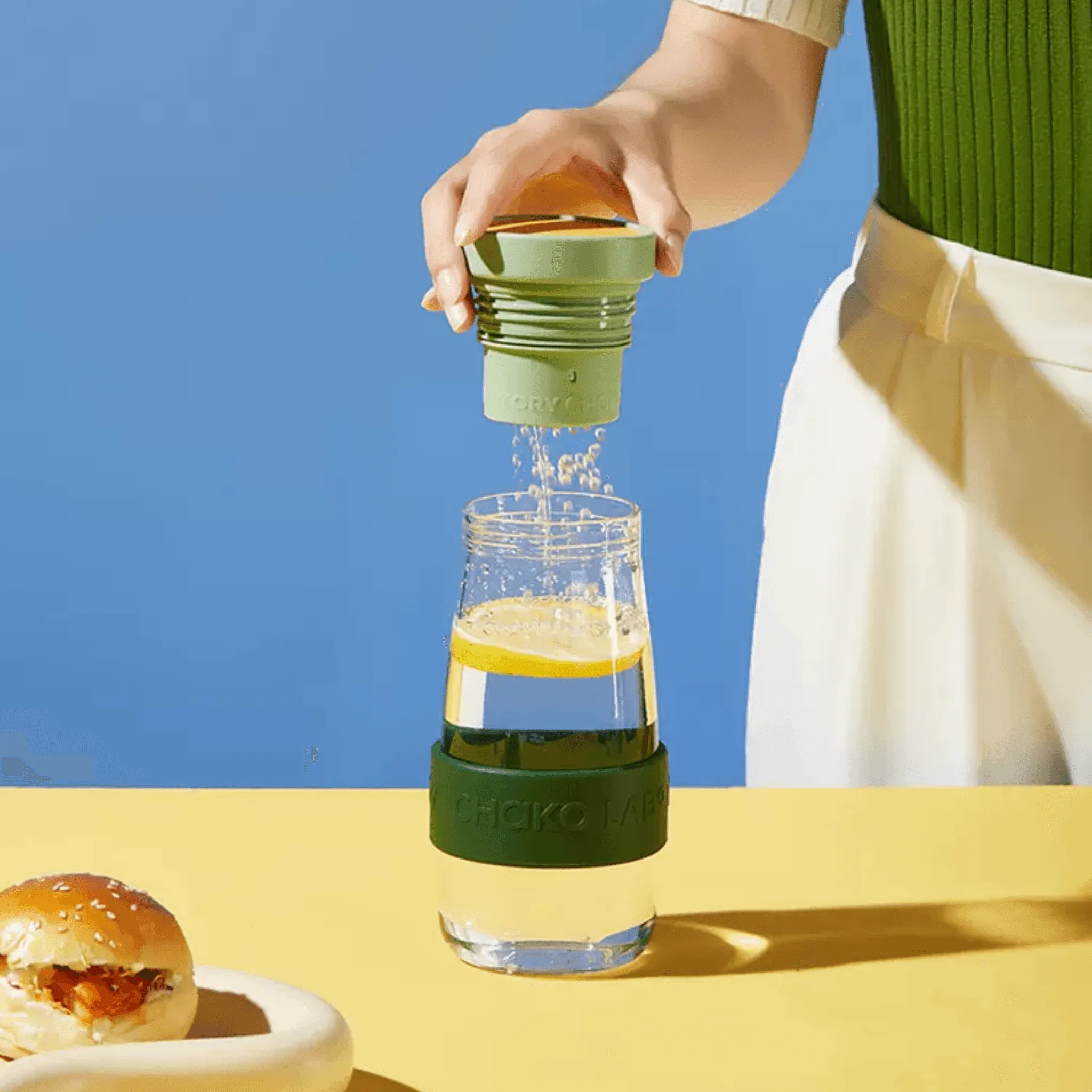 Chakolab Milk cup glass tea water separation cup 560ml