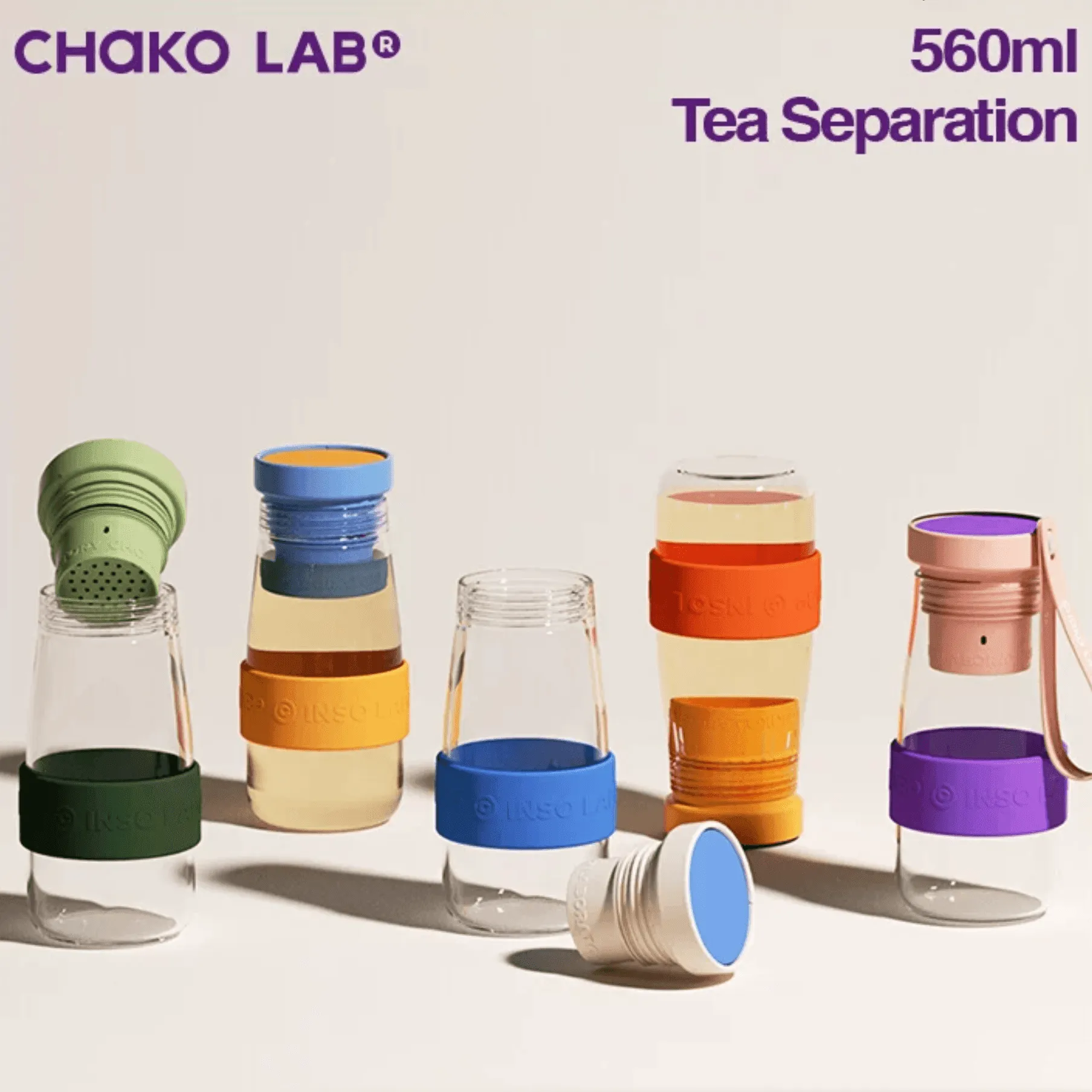 Chakolab Milk cup glass tea water separation cup 560ml