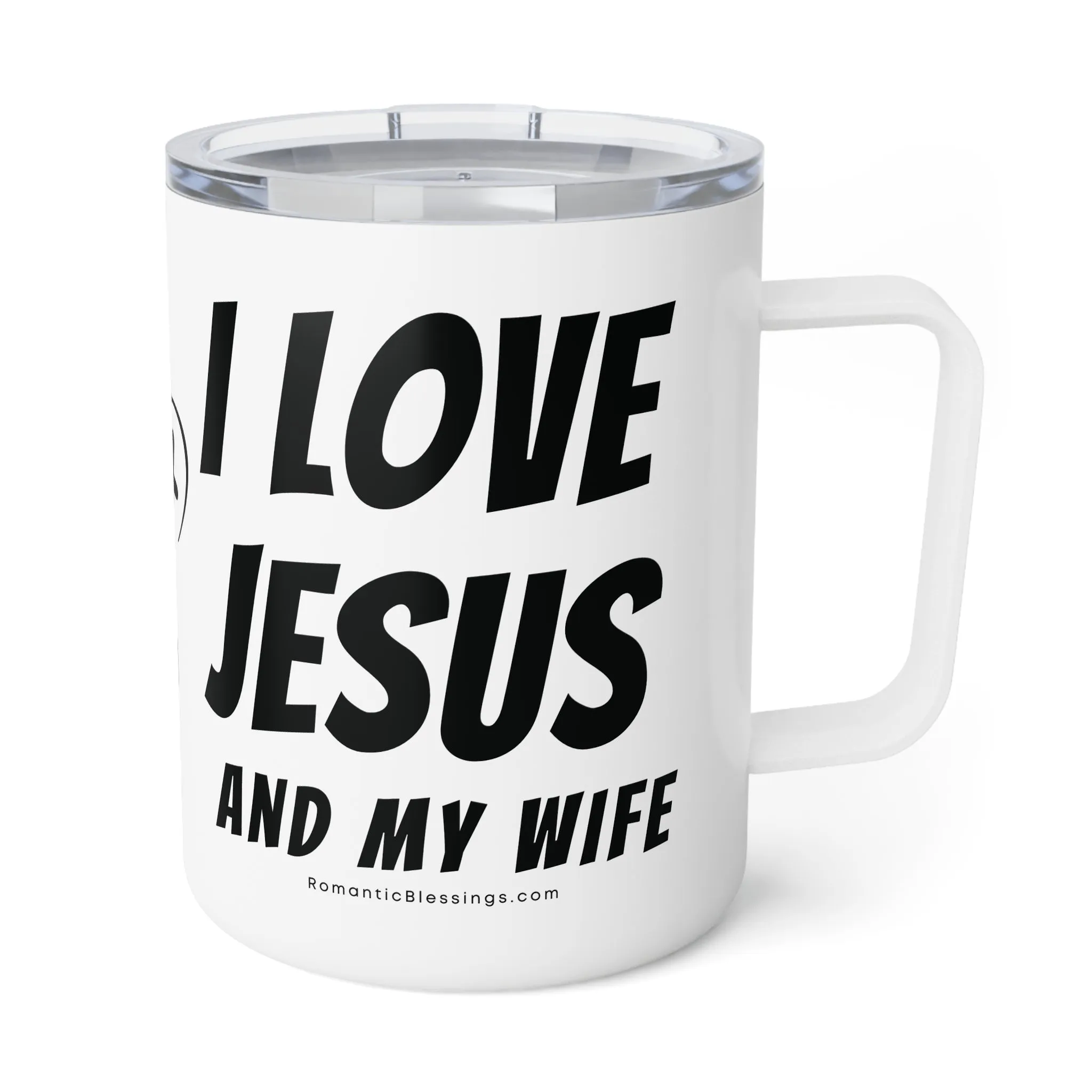 Christian Marriage Message for Husbands on a Insulated Coffee Mug