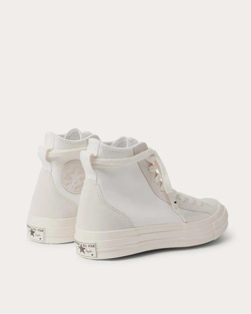 Chuck 70 Final Club Suede-Trimmed Organic Canvas  White high top sneakers