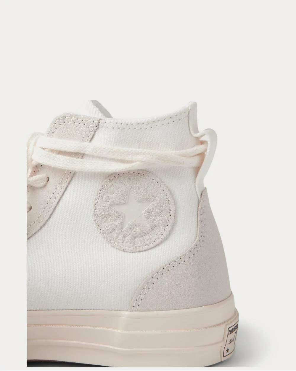 Chuck 70 Final Club Suede-Trimmed Organic Canvas  White high top sneakers