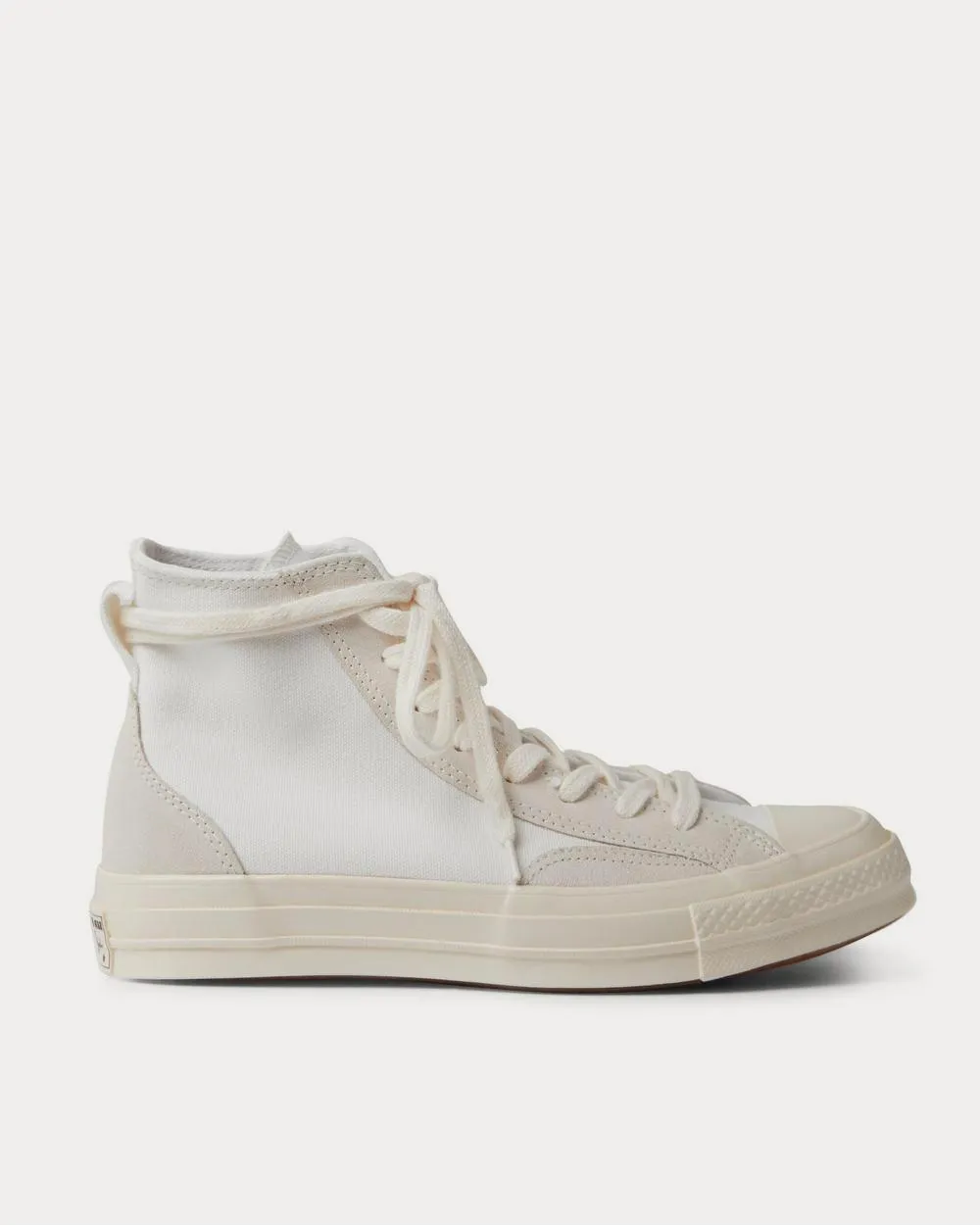 Chuck 70 Final Club Suede-Trimmed Organic Canvas  White high top sneakers