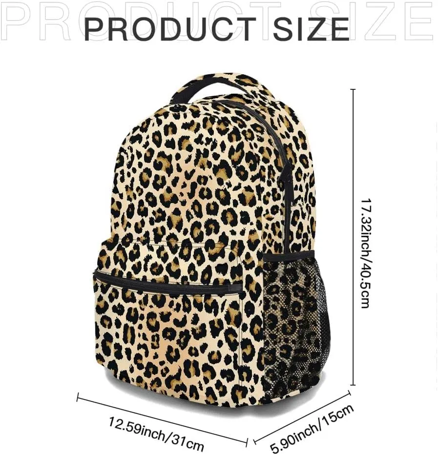 Classic Leopard Backpack, Lightweight Durable Laptop Bag 3D Printed Daypack with Multiple Pockets, Stylish Shoulders Backpack(Classic Leopard)