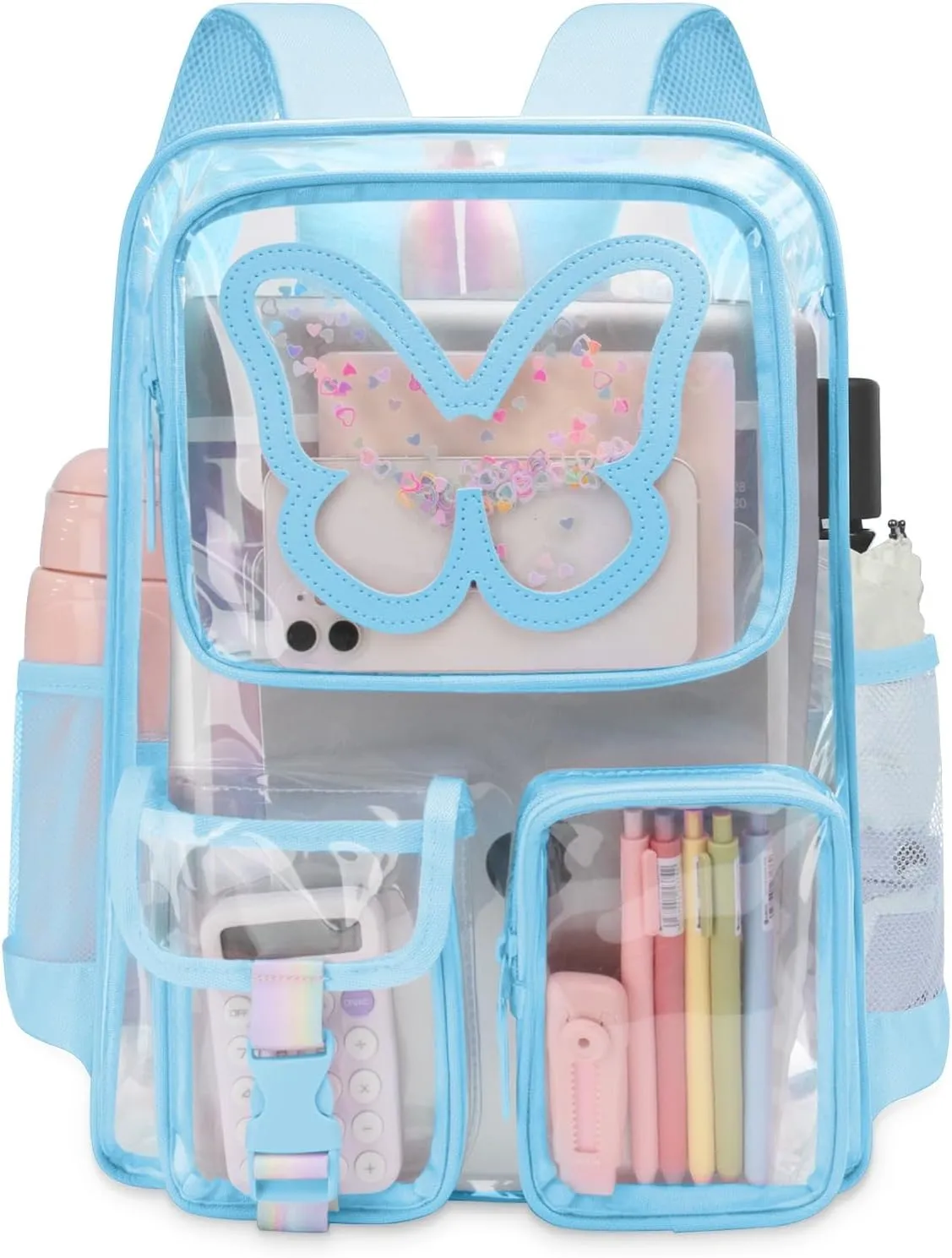 Clear Backpack - Durable Large Transparent Bag for Teen Girls, School, Sports, Travel - Stadium Approved